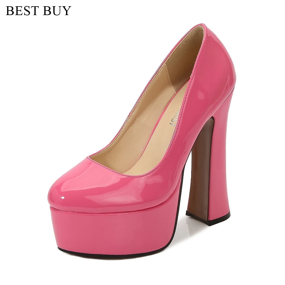 Round Toe Catwalk High Heels