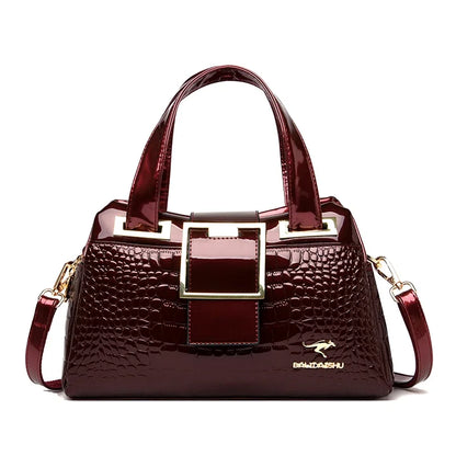 Crocodile Pattern Leather Shoulder Bags