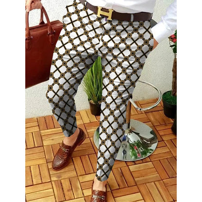 Smart Print Slim Pencil Pants