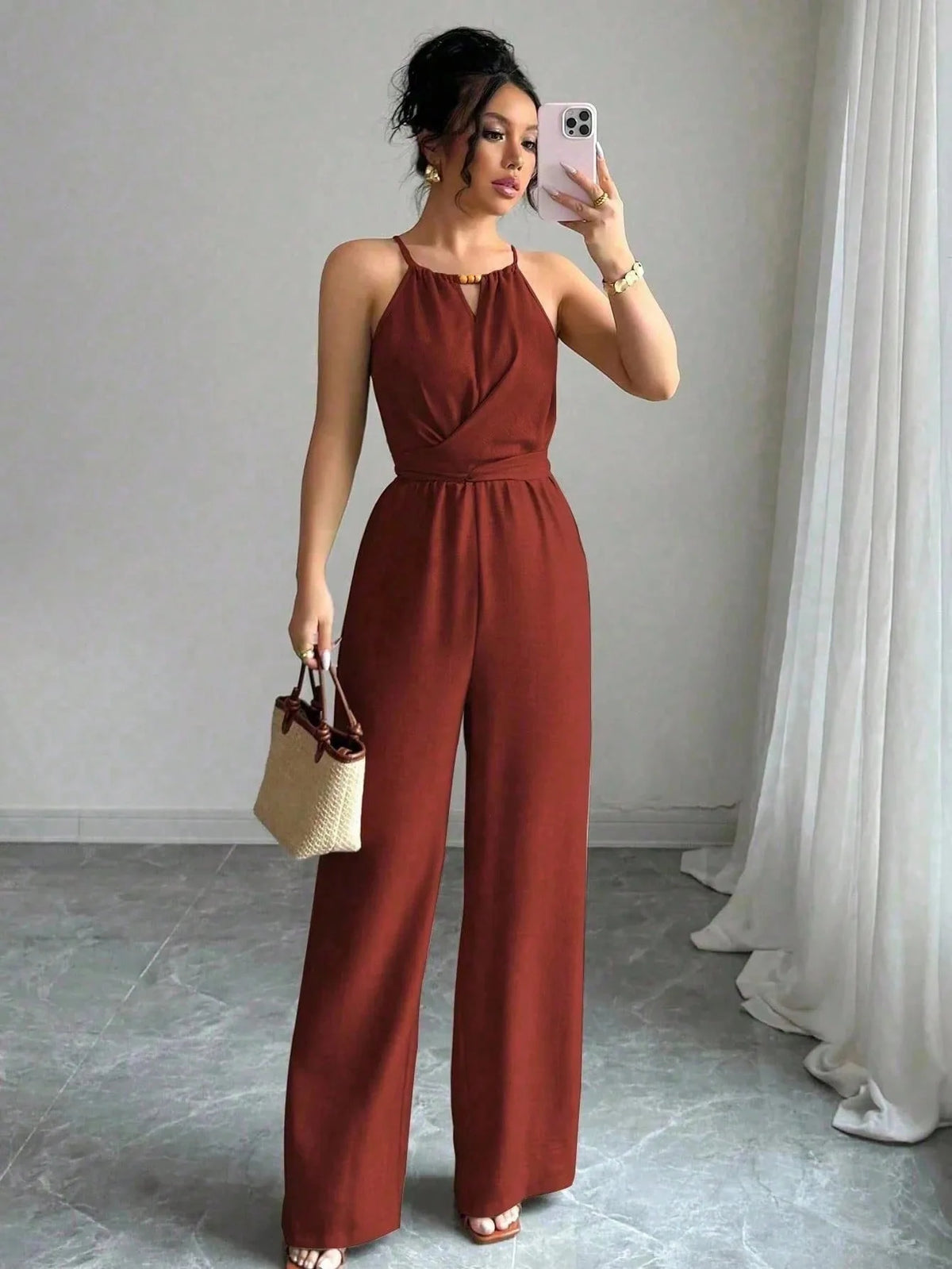 Elegant Wide-Leg Summer Jumpsuit
