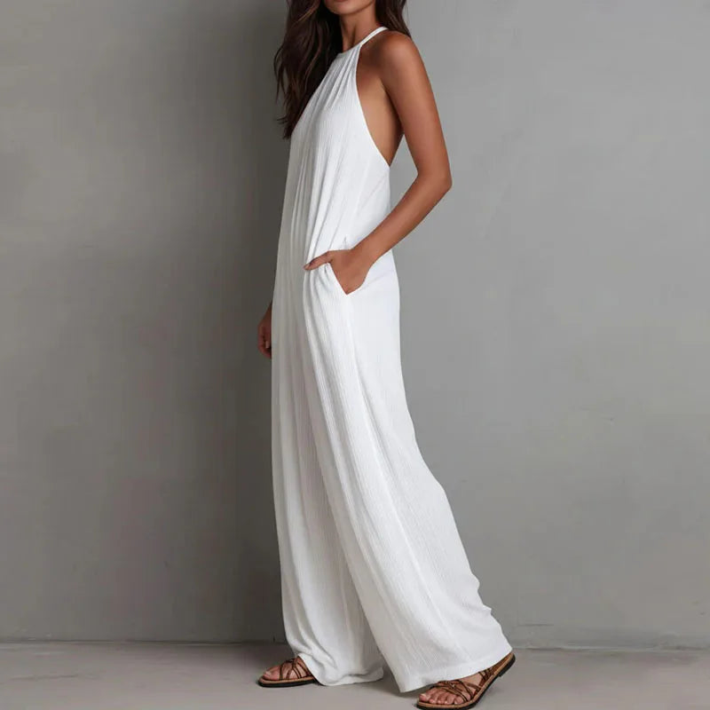Halter Neck Wide Leg Jumpsuit