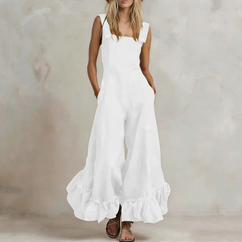 Aurora Ruffle Wide Leg Jumpsuit
