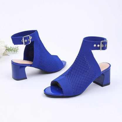 Chic Knit Peep Toe Sandals