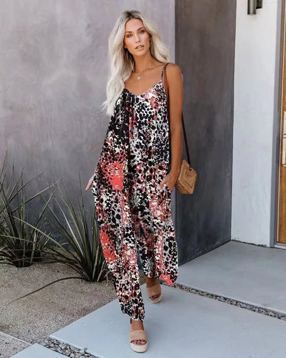 Chic Wide Leg Suspender Jumpsuit