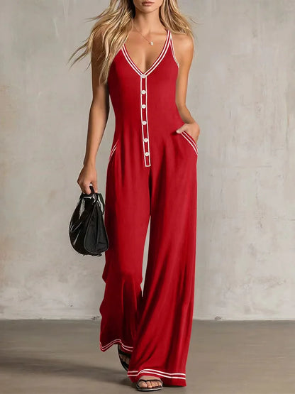 Elegant Flowy Wide Leg Jumpsuit
