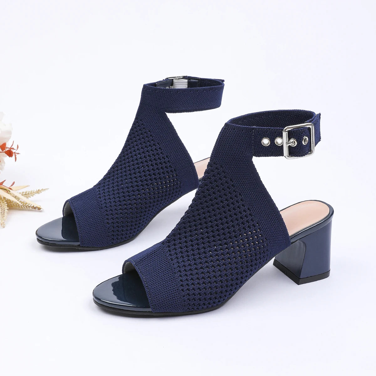 Chic Knit Peep Toe Sandals