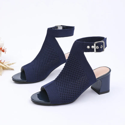 Chic Knit Peep Toe Sandals