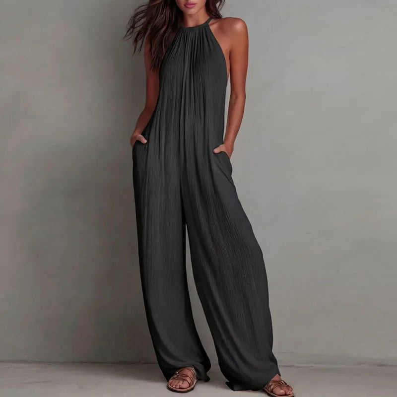 Halter Neck Wide Leg Jumpsuit