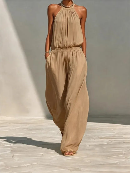 Breezy Halter Palazzo Jumpsuit