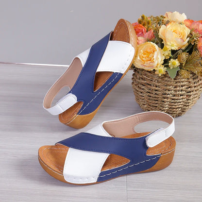Casual Style Colorblock Wedge Sandals