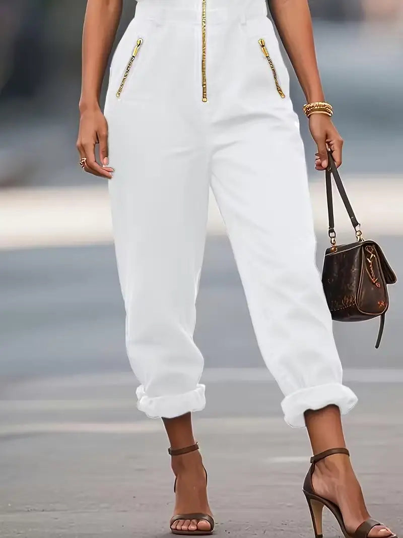 Elegant Zip-Front Utility Jumpsuit