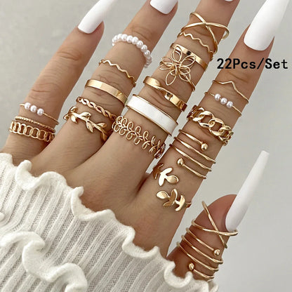 Bohemian Style Women Ring Set