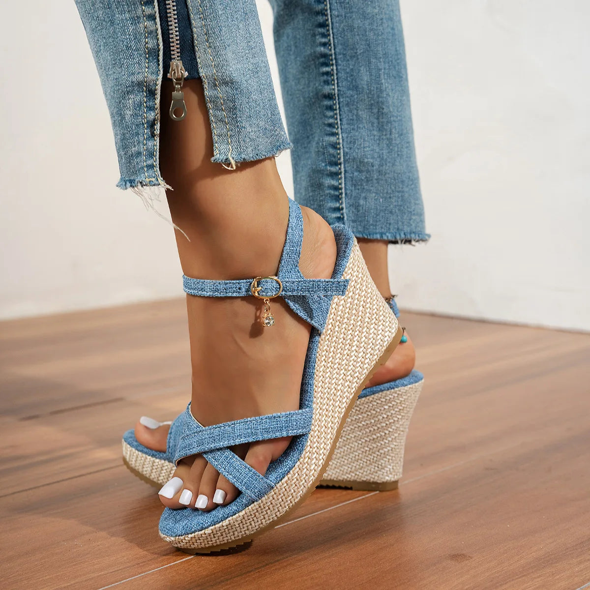 Espadrille Crisscross Wedge Sandals