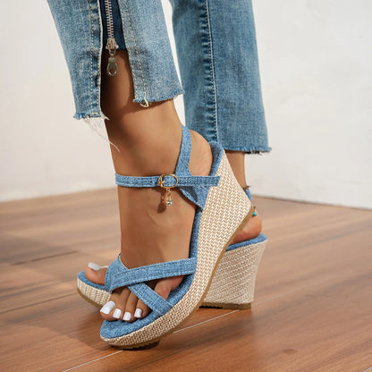 Espadrille Crisscross Wedge Sandals