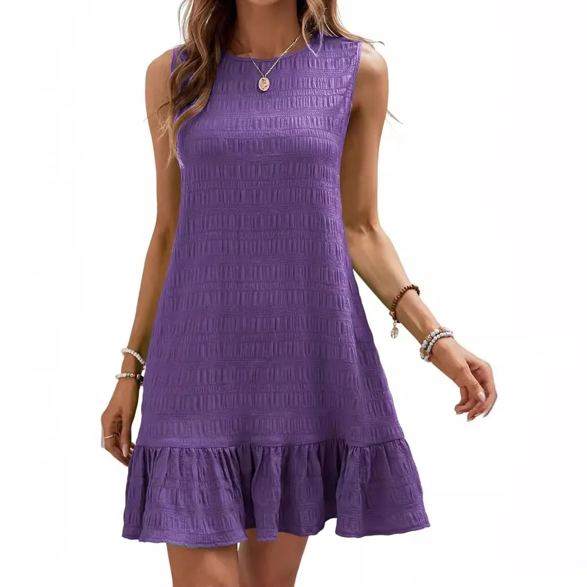 Breezy Ruffle-Hem Shift Dress