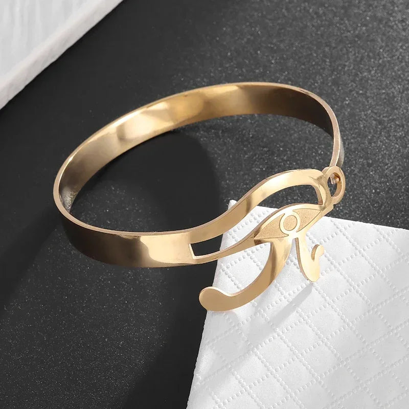 Polished Steel Open Cuff Bangle