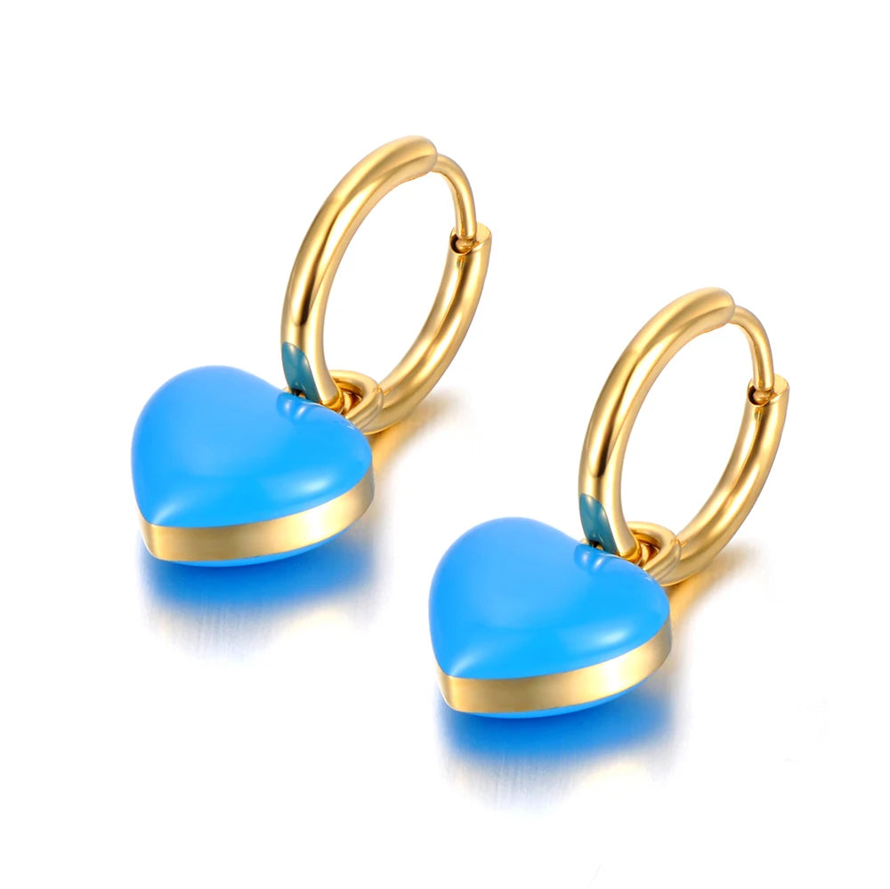 Colorblock Charm Hoop Earrings