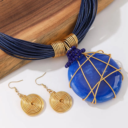 Hand-Woven Resin & Aluminum Statement Set