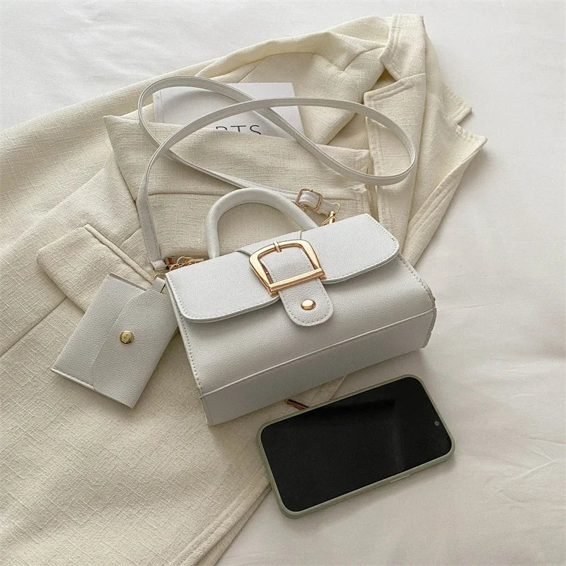 Structured Buckle Top-Handle Mini Bag