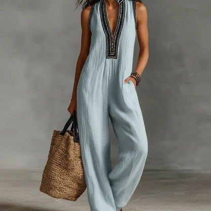 Effortless Elegance Deep V-Neck Jumpsuit