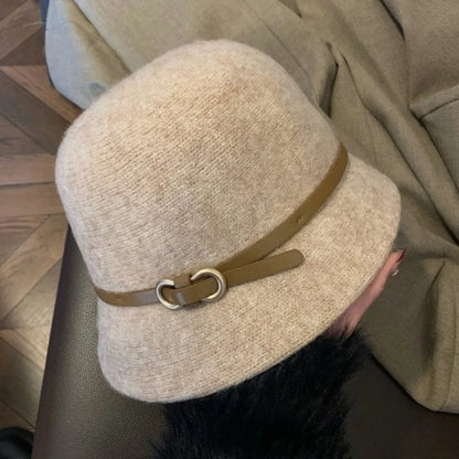 Chic Wool Buckle Cap
