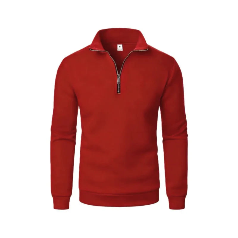 Modern Half-Zip Stand-Collar Pullover