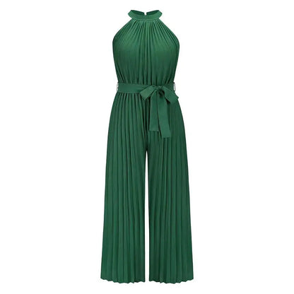 Stylish Halter Neck Wide-Leg Jumpsuit