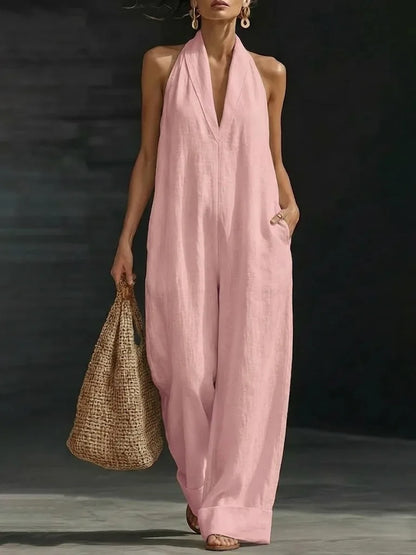 Timeless Wide-Leg Halter Jumpsuit