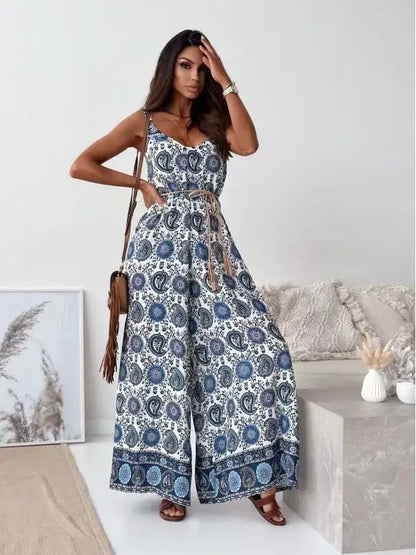 Boho Printed Wide-Leg Jumpsuit