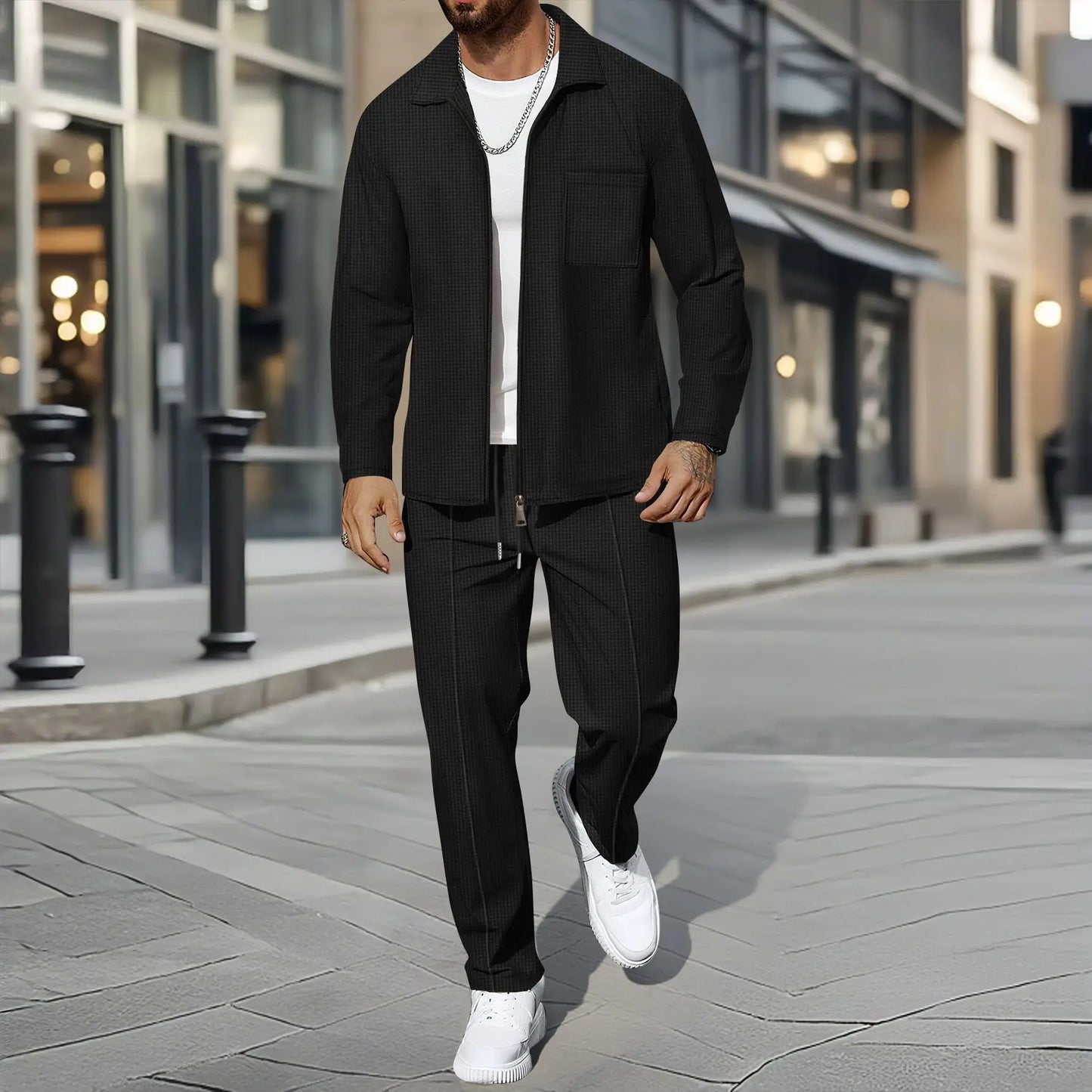 Men’s Urban Waffle Two-Piece Co-ord Set