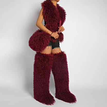 The Spice Girl Round Faux Fur Ring Bag