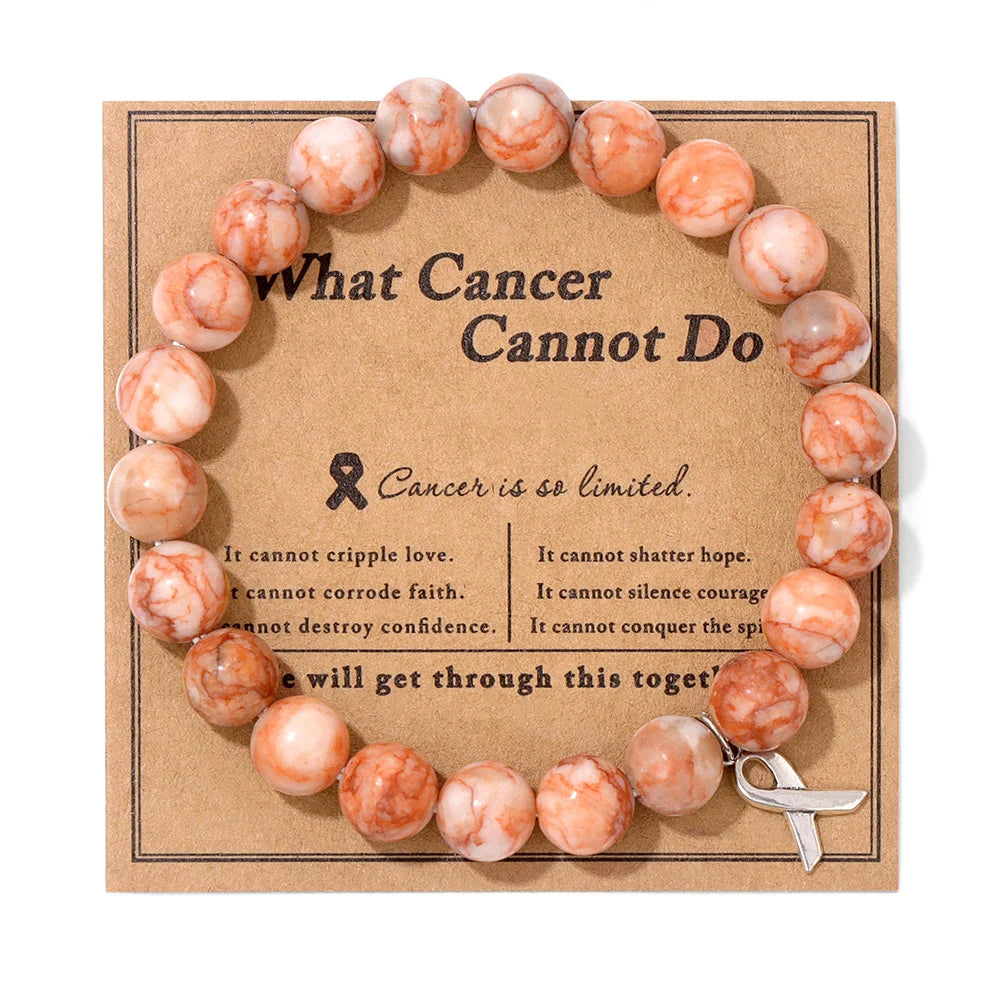 Cancer Warrior Beaded Gemstone Bracelet