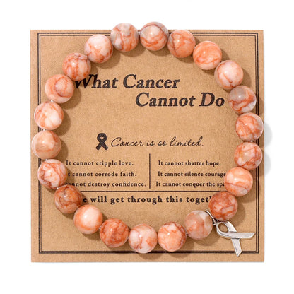 Cancer Warrior Beaded Gemstone Bracelet