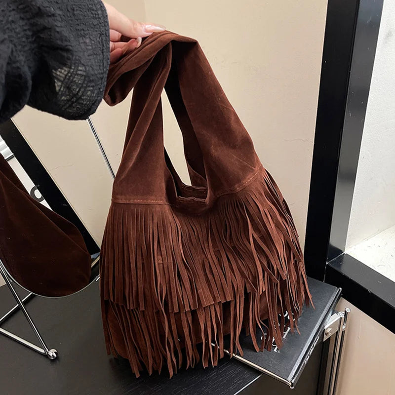 The Muse Soft Fringe Hobo Bag