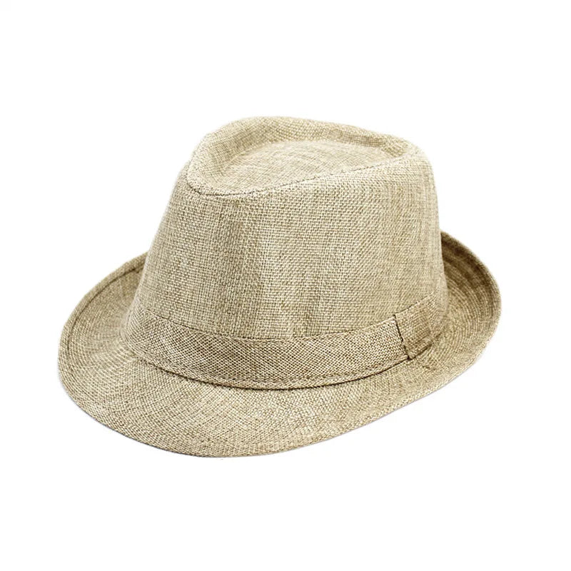 Classic Linen Fedora Hat