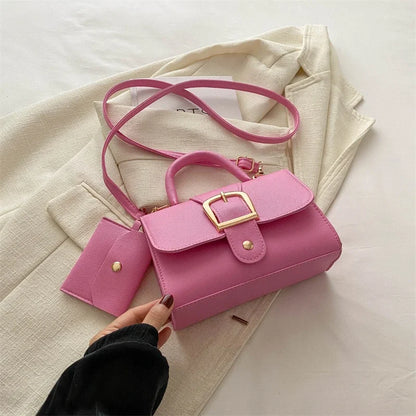 Structured Buckle Top-Handle Mini Bag