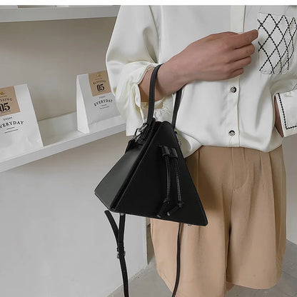 Geo Triangle Drawstring Bucket Bag