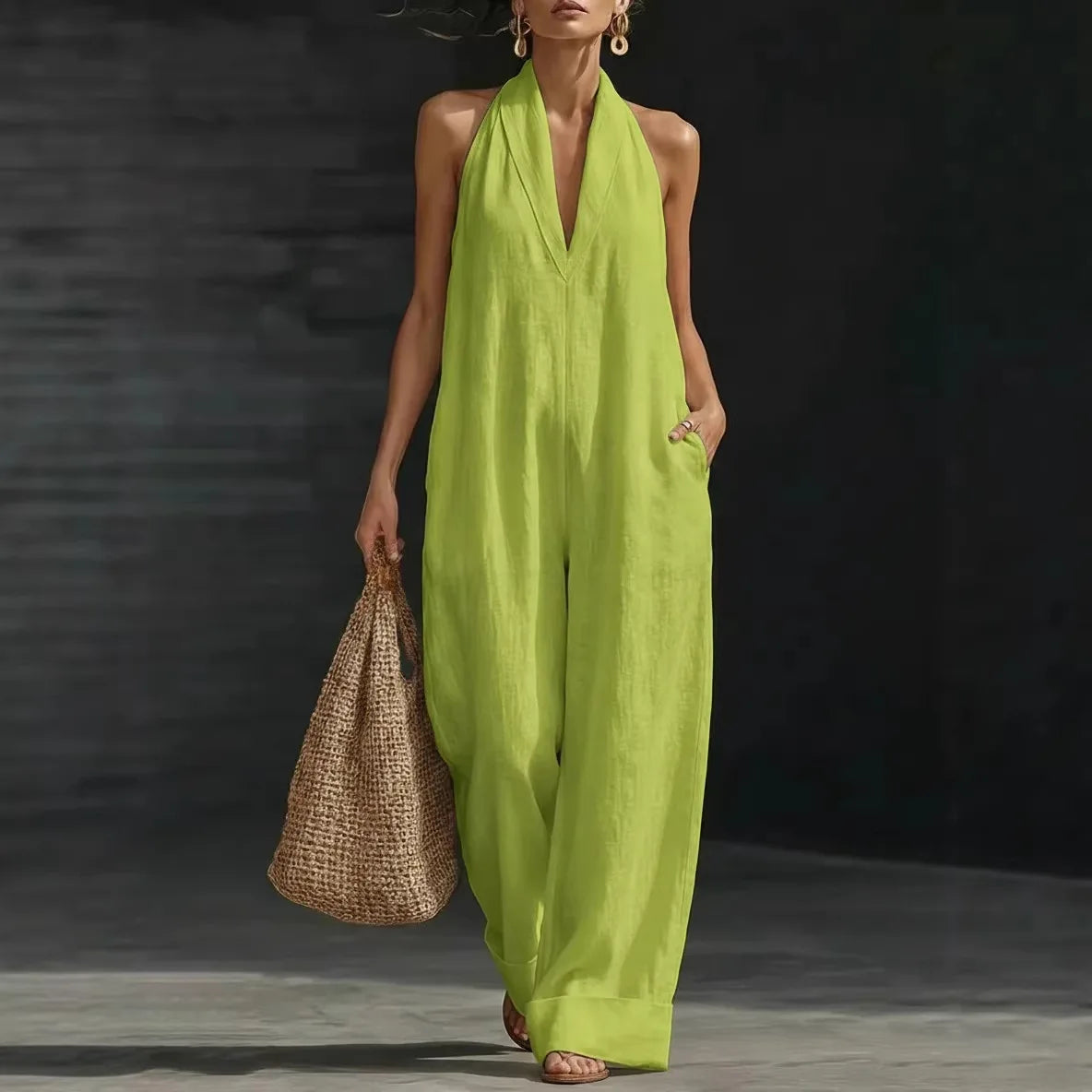 Timeless Wide-Leg Halter Jumpsuit