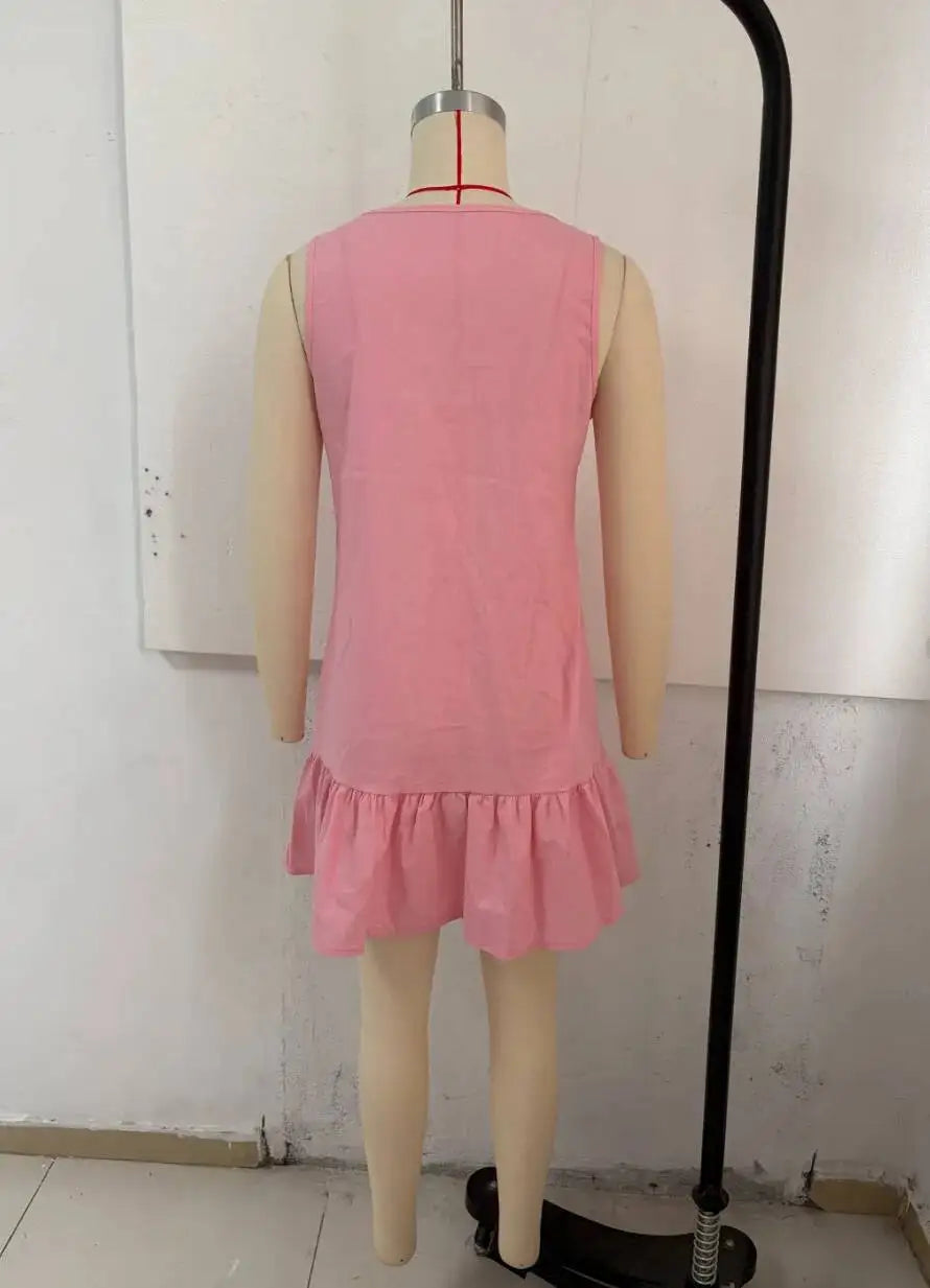Sunset Tie-Front Ruffle Mini Dress