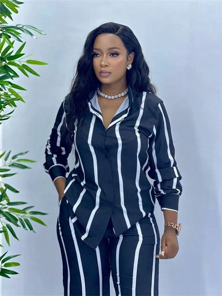 Effortless Chic Striped Two-Piece Set