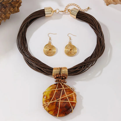 Hand-Woven Resin & Aluminum Statement Set