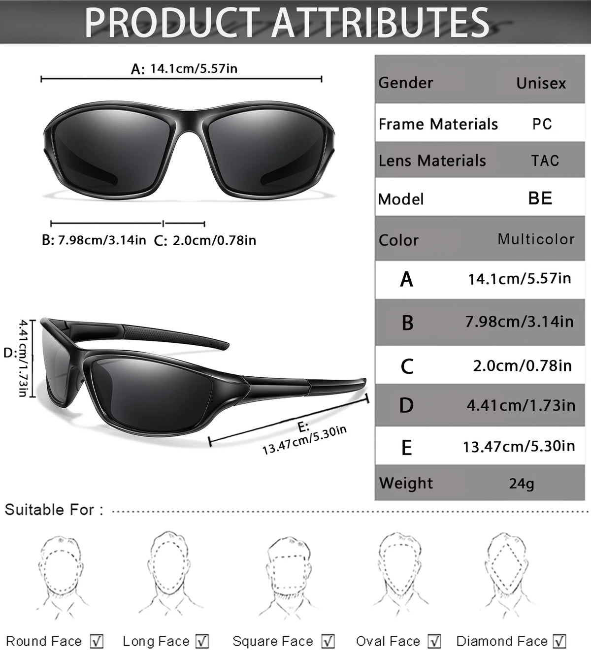  Apex Vision Polarized Sports Sunglasses