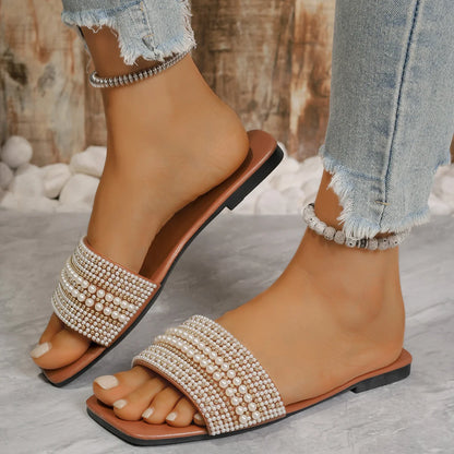 Luxury Pearl Heeled Flats
