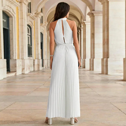 Stylish Halter Neck Wide-Leg Jumpsuit