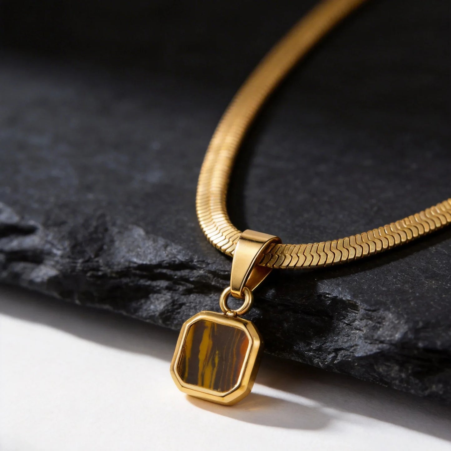 Stonecraft Herringbone Pendant Necklace