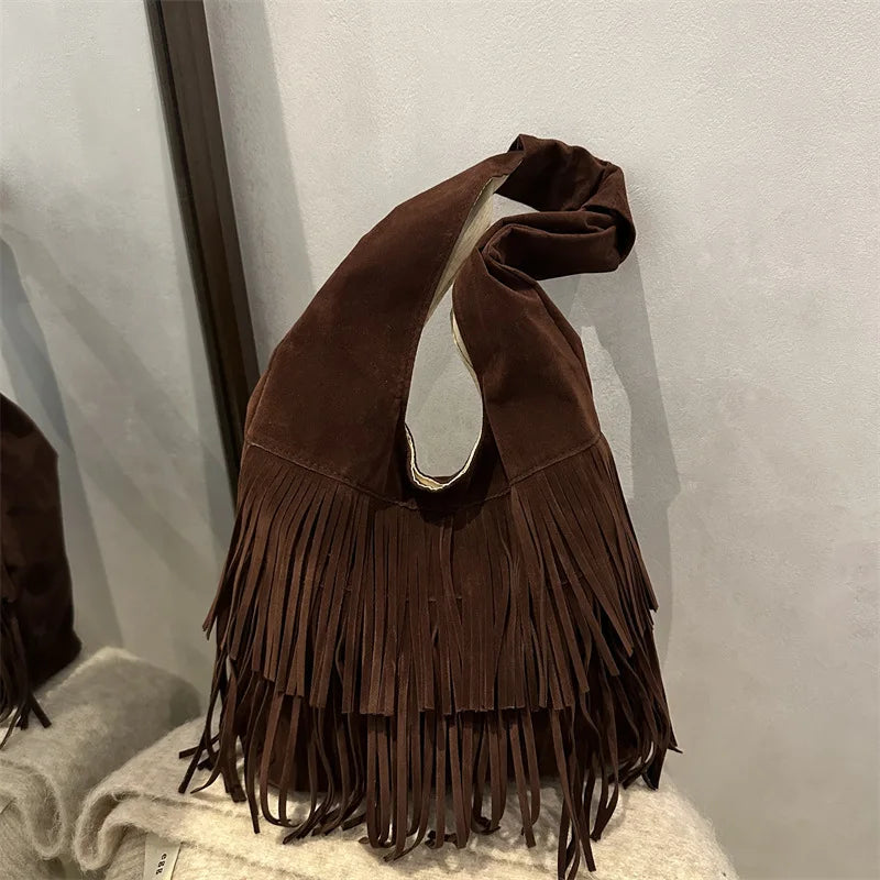 The Muse Soft Fringe Hobo Bag