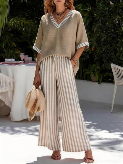 Coastal Breeze Striped Two-Piece Set