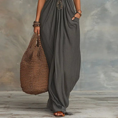 Ethereal Halter Neck Maxi Dress