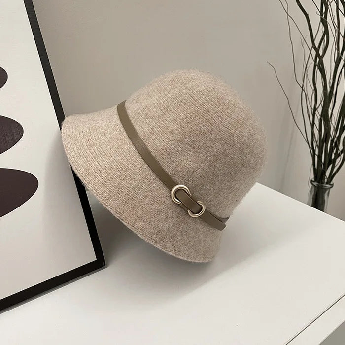 Chic Wool Buckle Cap