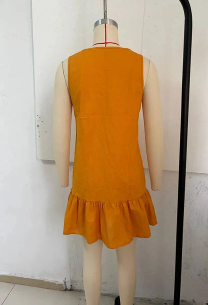 Sunset Tie-Front Ruffle Mini Dress